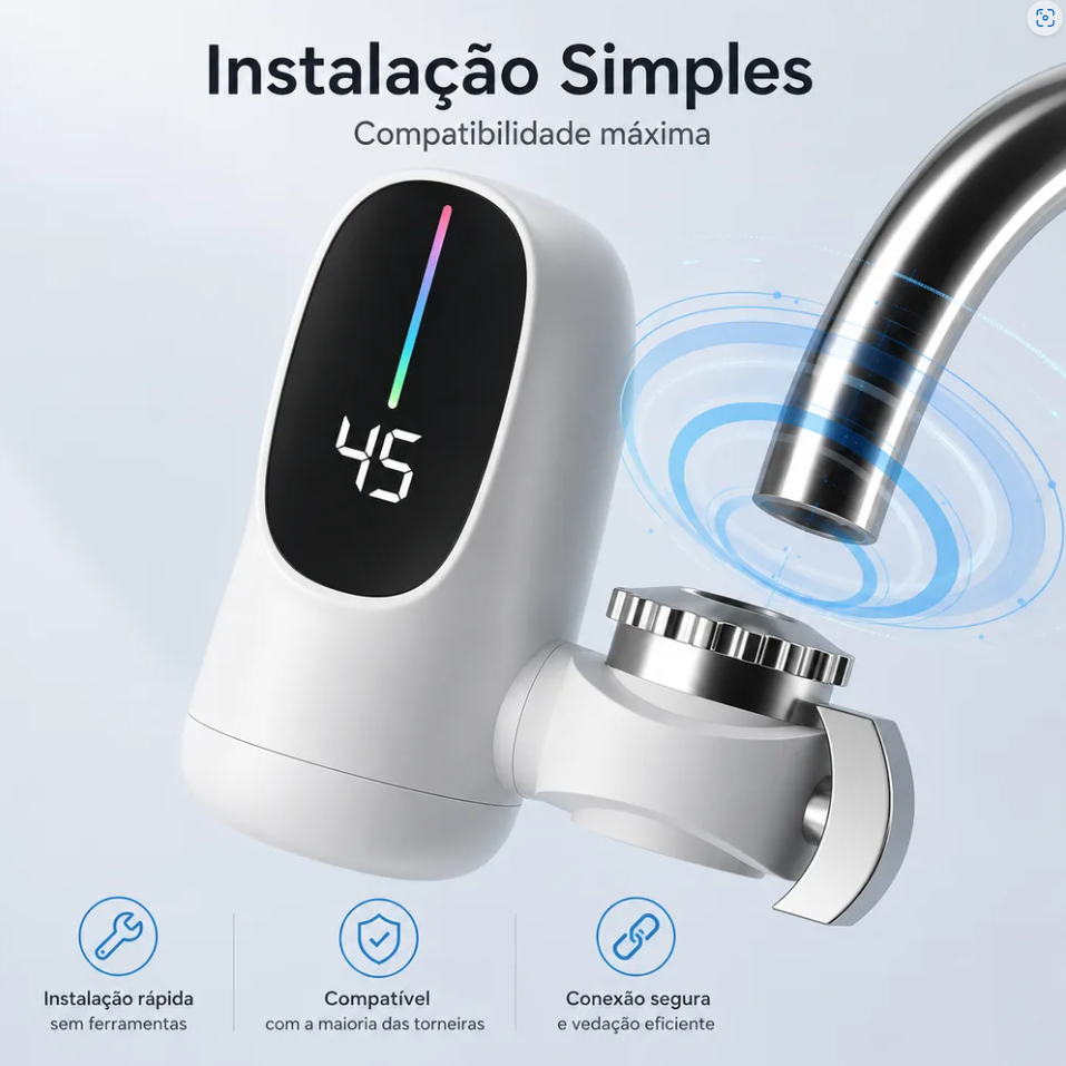 Aquecedor de Água Instantâneo Premium para Torneira (BIVOLT)