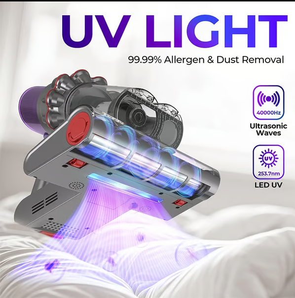 Aspirador UV Antiácaro — Colchões e Sofás
