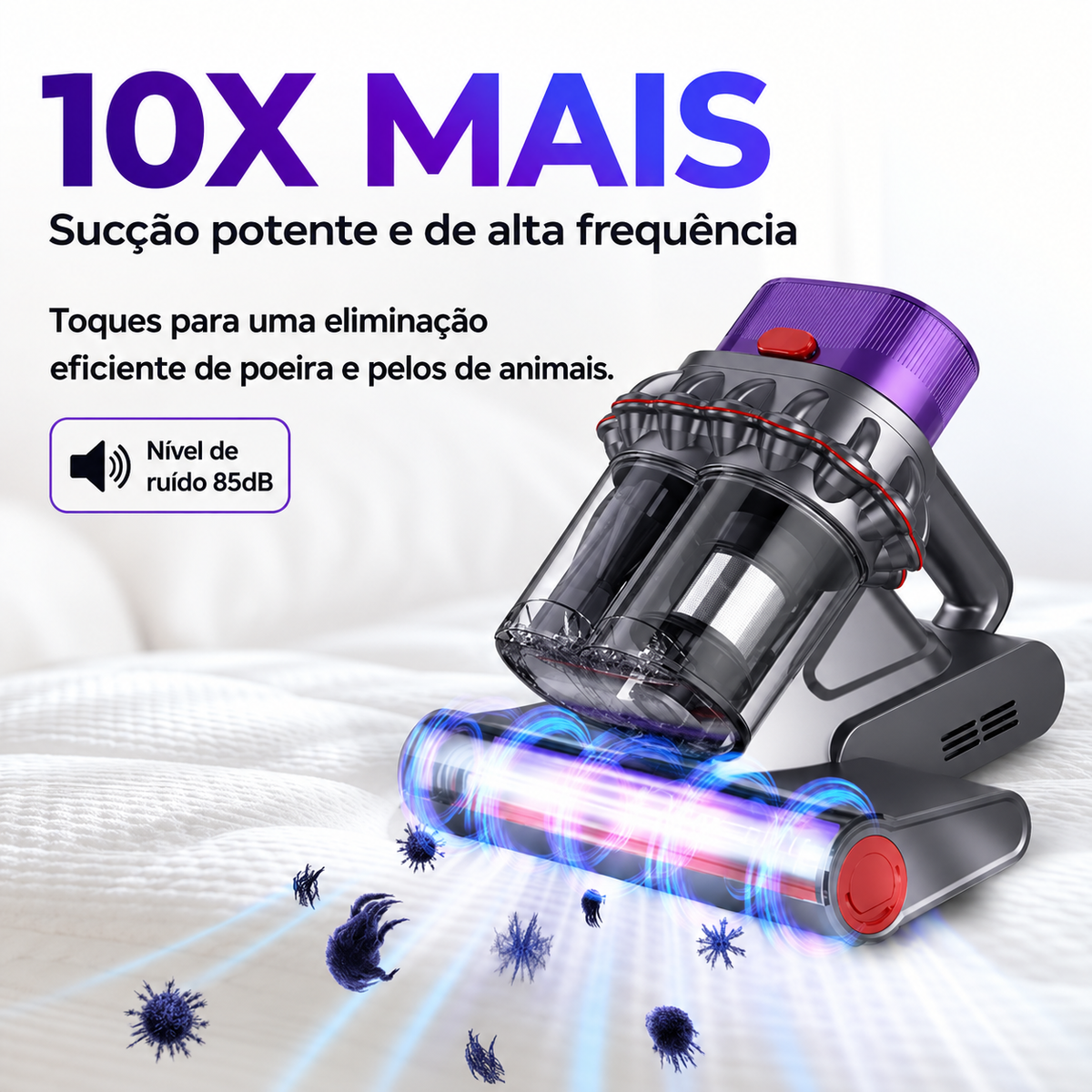 Aspirador UV Antiácaro — Colchões e Sofás