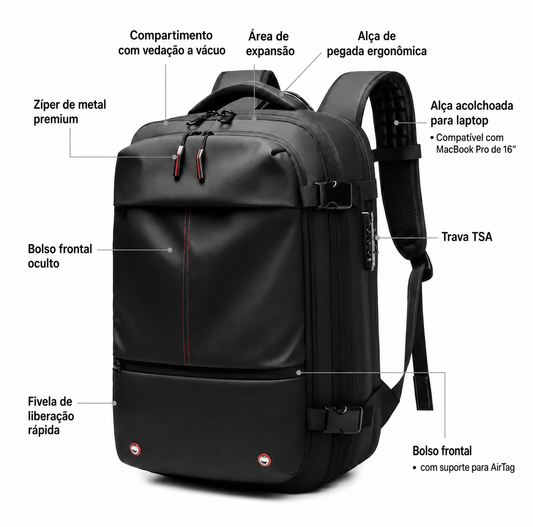 Mochila de Viagem Compressão