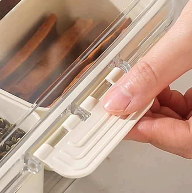 Organizador de Alimento Acrílico Com 8 Divisórias Para Frutas Legumes e Petiscos Transparentes